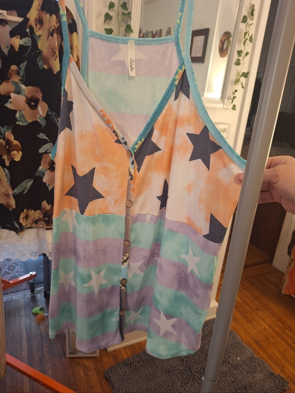 Colorful Spaghetti Strap Tank Top